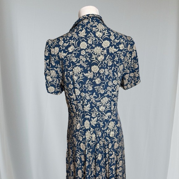 CHAPS Womens Midi Floral Dress Size S Blue Flutter Sleeve Cottagecore‎ Fairy - Picture 11 of 16